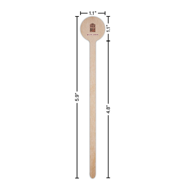 Housewarming Wooden 6" Stir Stick - Round - Dimensions