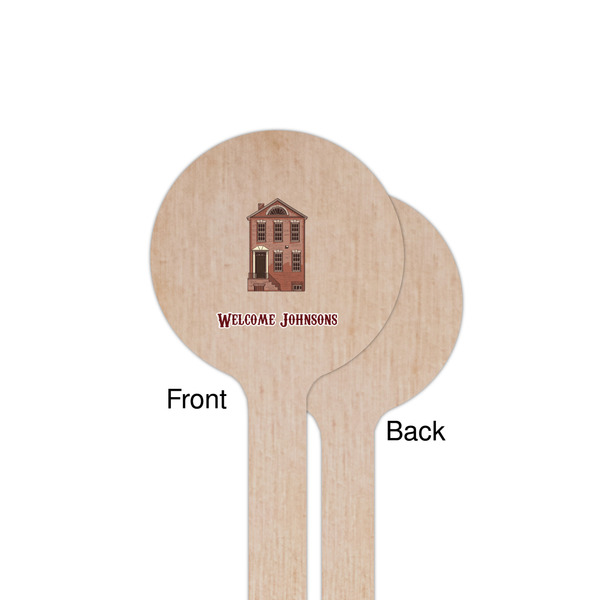 Housewarming Wooden 7.5" Stir Stick - Round - Single Sided - Front & Back