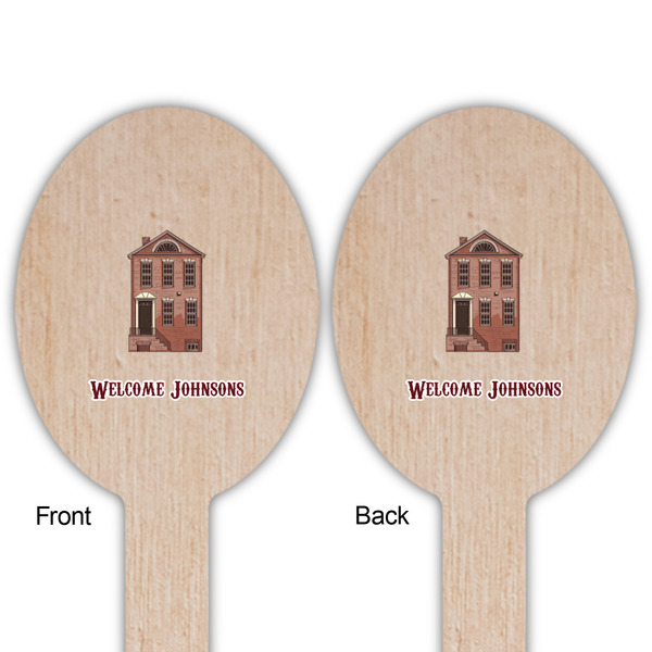 Housewarming Wooden Food Pick - Oval - Double Sided - Front & Back