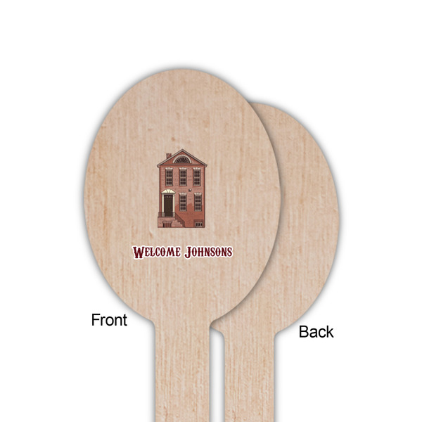 Housewarming Wooden Food Pick - Oval - Single Sided - Front & Back