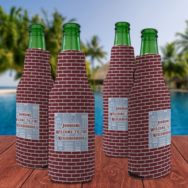 Housewarming Zipper Bottle Cooler - Set of 4 - LIFESTYLE