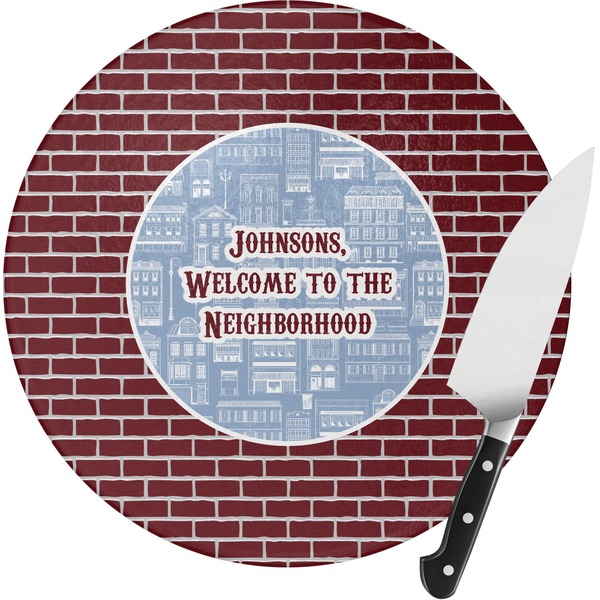Custom Housewarming Round Glass Cutting Board - Small (Personalized)