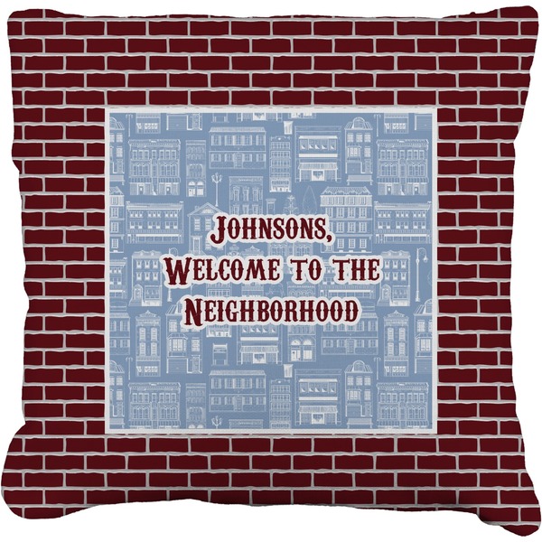 Custom Housewarming Faux-Linen Throw Pillow 16" (Personalized)