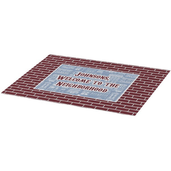 Welcome To The Neighborhood Burlap Placemat (Angle View)