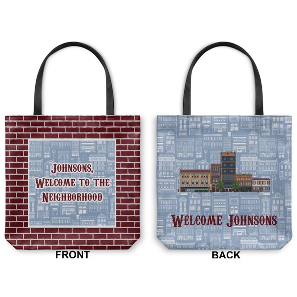 Welcome To The Neighborhood Canvas Tote - Front and Back