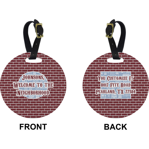 Welcome To The Neighborhood Circle Luggage Tag (Front + Back)
