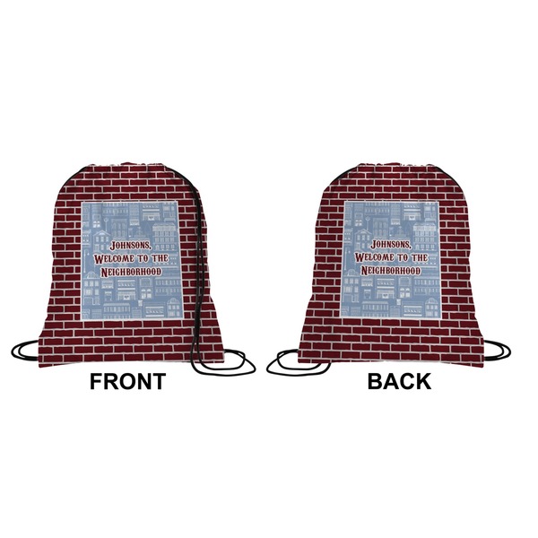 Welcome To The Neighborhood Drawstring Backpack Front & Back Small