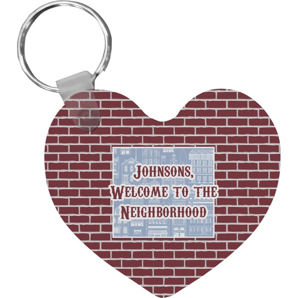 Custom Housewarming Heart Plastic Keychain w/ Name or Text