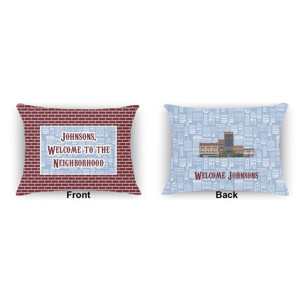 Welcome To The Neighborhood Indoor Rectangular Burlap Pillow (Front and Back)