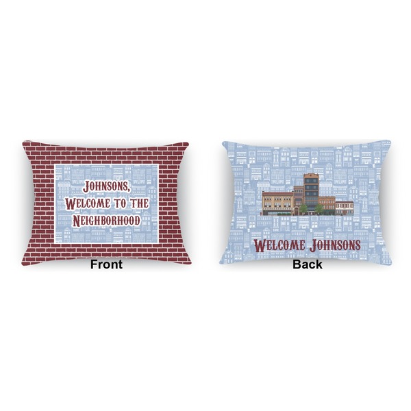 Welcome To The Neighborhood Outdoor Rectangular Throw Pillow (Front and Back)