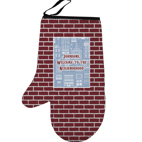 Welcome To The Neighborhood Personalized Oven Mitt - Left