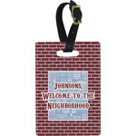 Housewarming Plastic Luggage Tag - Rectangular w/ Name or Text