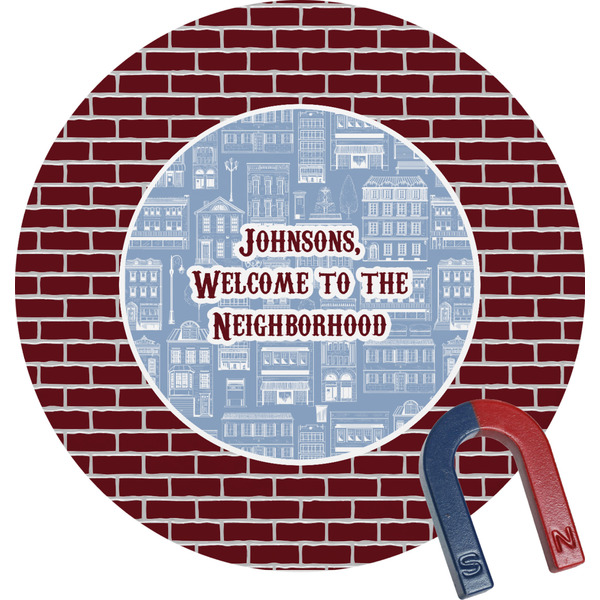 Custom Housewarming Round Fridge Magnet (Personalized)