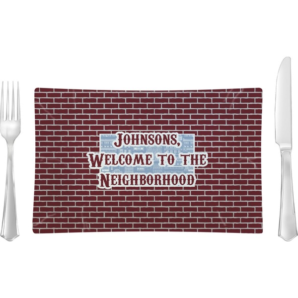 Custom Housewarming Rectangular Glass Lunch / Dinner Plate - Single or Set (Personalized)