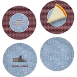 Housewarming Set of 4 Glass Appetizer / Dessert Plate 8" (Personalized)