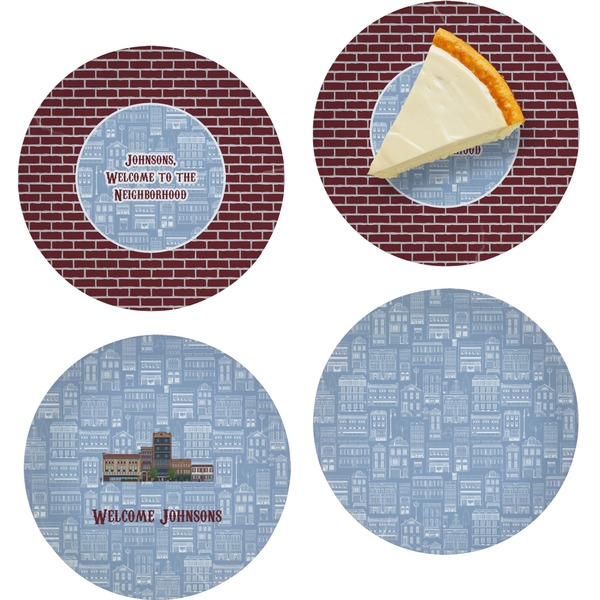 Custom Housewarming Set of 4 Glass Appetizer / Dessert Plate 8" (Personalized)
