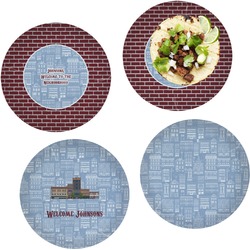 Housewarming Set of 4 Glass Lunch / Dinner Plate 10" (Personalized)