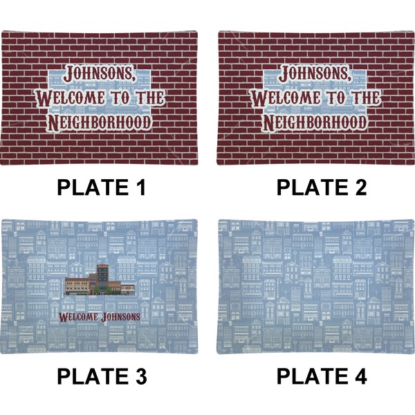 Welcome To The Neighborhood Set of Rectangular Appetizer / Dessert Plates (Approval)