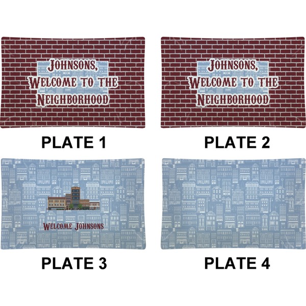 Welcome To The Neighborhood Set of Rectangular Dinner Plates (Approval)