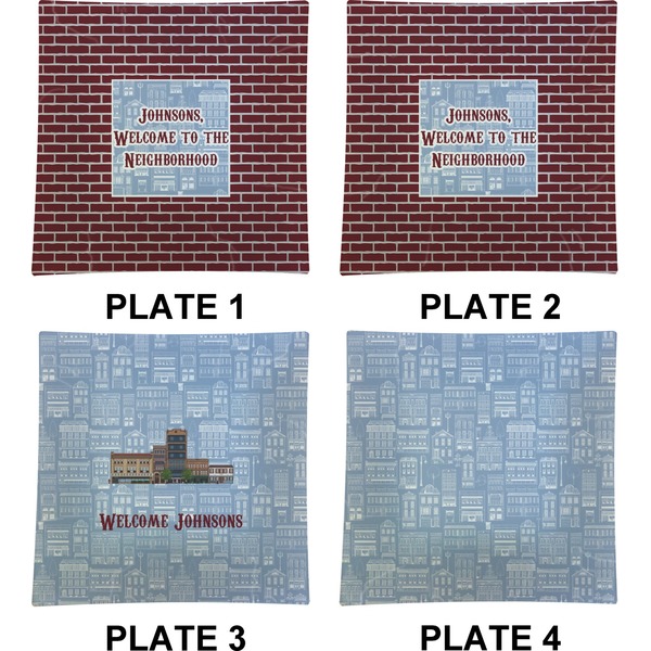 Welcome To The Neighborhood Set of Square Dinner Plates (Approval)
