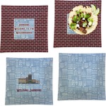 Housewarming Set of 4 Glass Square Lunch / Dinner Plate 9.5" (Personalized)