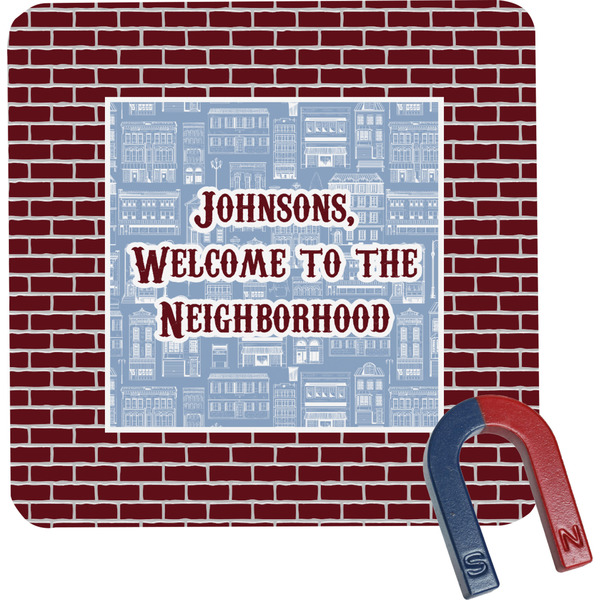 Custom Housewarming Square Fridge Magnet (Personalized)