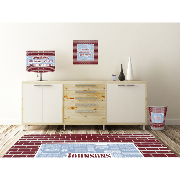 Welcome To The Neighborhood Square Wall Decal Wooden Desk