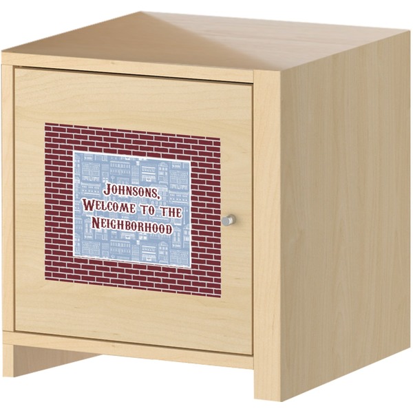 Welcome To The Neighborhood Square Wall Decal on Wooden Cabinet