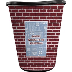 Housewarming Waste Basket - Single Sided (Black) (Personalized)