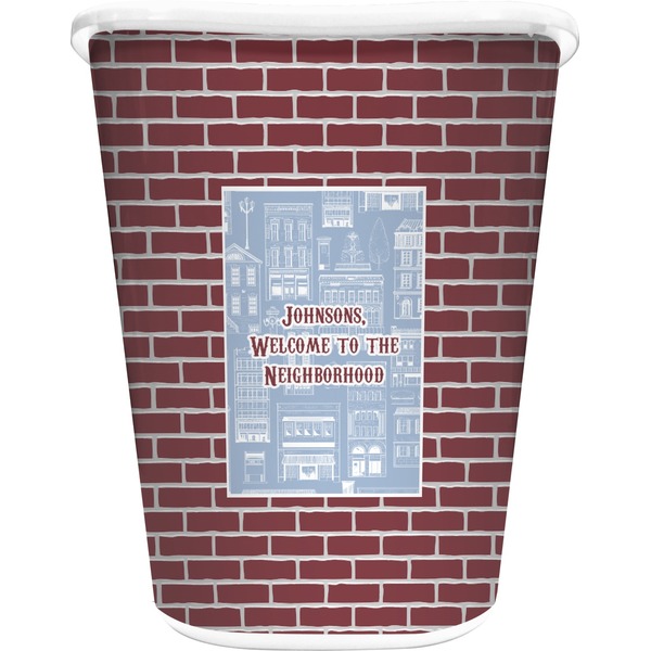 Custom Housewarming Waste Basket - Double Sided (White) (Personalized)