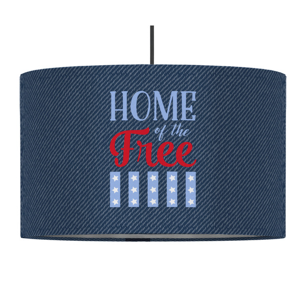Custom American Quotes 12" Drum Pendant Lamp - Fabric