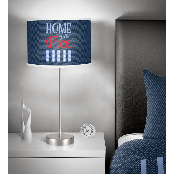 American Quotes 13 inch drum lamp shade - in room
