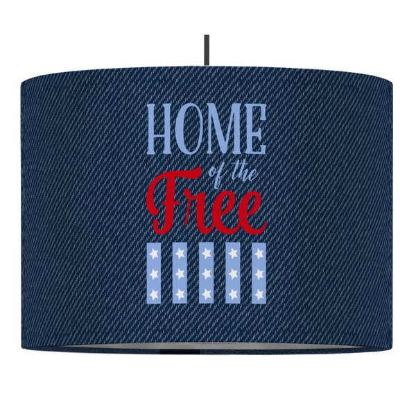 Custom American Quotes 16" Drum Pendant Lamp - Fabric