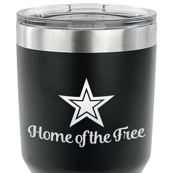American Quotes 30 oz Stainless Steel Ringneck Tumbler - Black - CLOSE UP