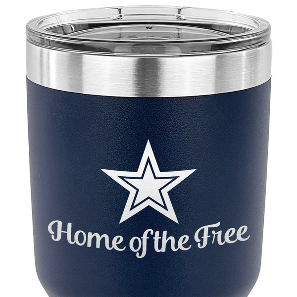 American Quotes 30 oz Stainless Steel Ringneck Tumbler - Navy - CLOSE UP