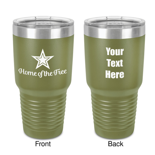 Custom American Quotes 30 oz Stainless Steel Tumbler - Olive - Double-Sided