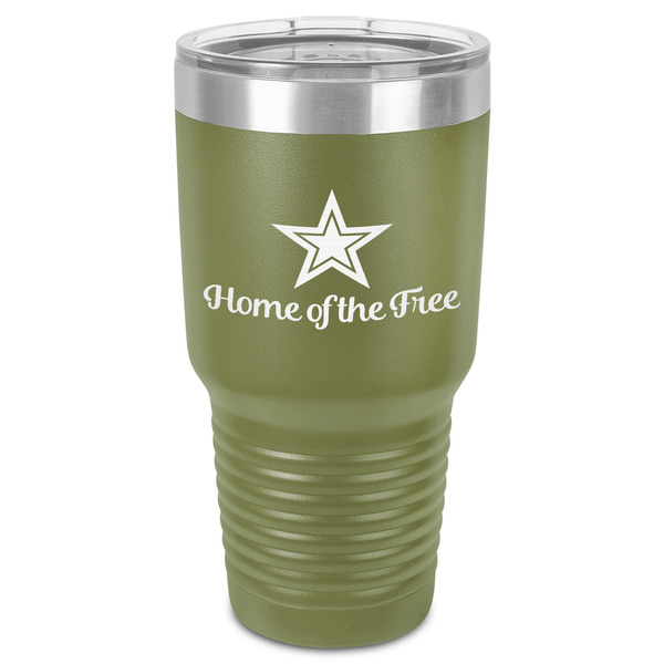 Custom American Quotes 30 oz Stainless Steel Tumbler - Olive - Single-Sided