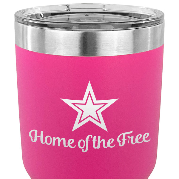 American Quotes 30 oz Stainless Steel Ringneck Tumbler - Pink - CLOSE UP
