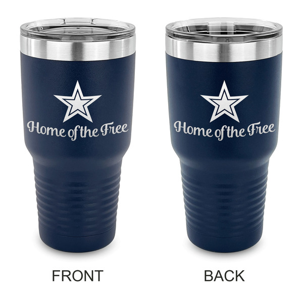 Custom American Quotes 30 oz Stainless Steel Tumbler - Navy - Double Sided