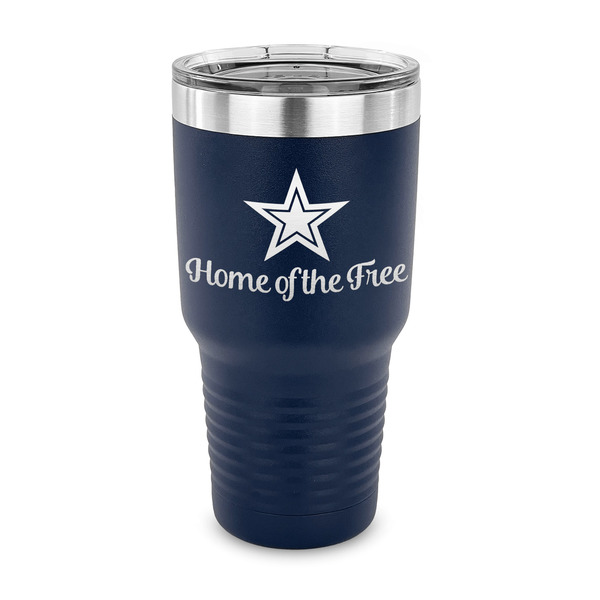 Custom American Quotes 30 oz Stainless Steel Tumbler - Navy - Single Sided