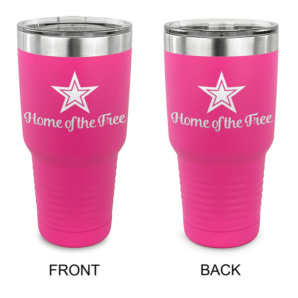 Custom American Quotes 30 oz Stainless Steel Tumbler - Pink - Double Sided
