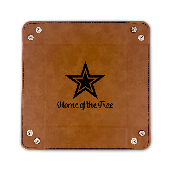 American Quotes 6" x 6" Leatherette Snap Up Tray - FLAT FRONT