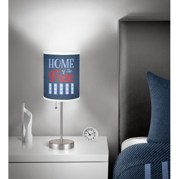 American Quotes 7 inch drum lamp shade - in room