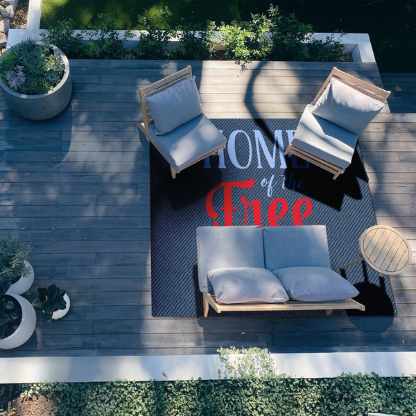 American Quotes 8'x10' Patio Rug - In context