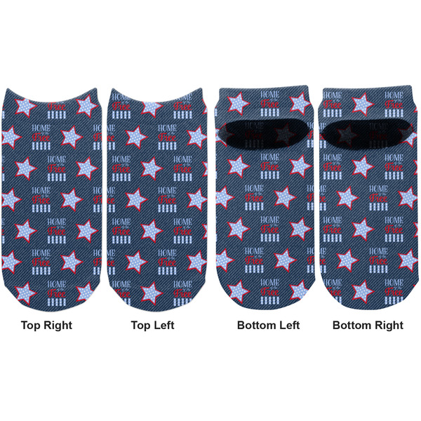 American Quotes Adult Ankle Socks - Double Pair - Front and Back - Apvl