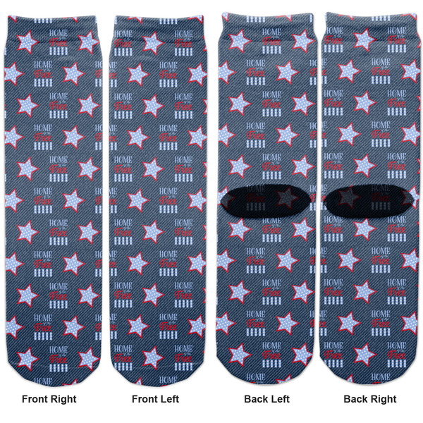 American Quotes Adult Crew Socks - Double Pair - Front and Back - Apvl