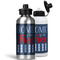 American Quotes Aluminum Water Bottles - MAIN (white &silver)