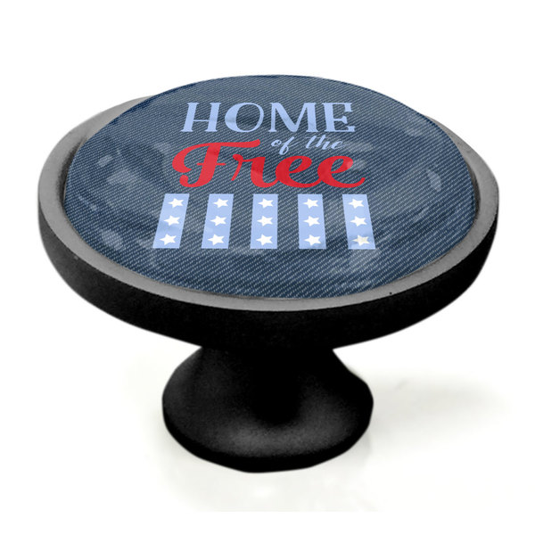 American Quotes Black Custom Cabinet Knob (Side)