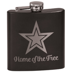 American Quotes Black Flask Set (Personalized)