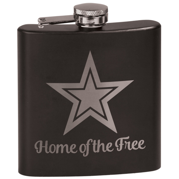 Custom American Quotes Black Flask Set (Personalized)
